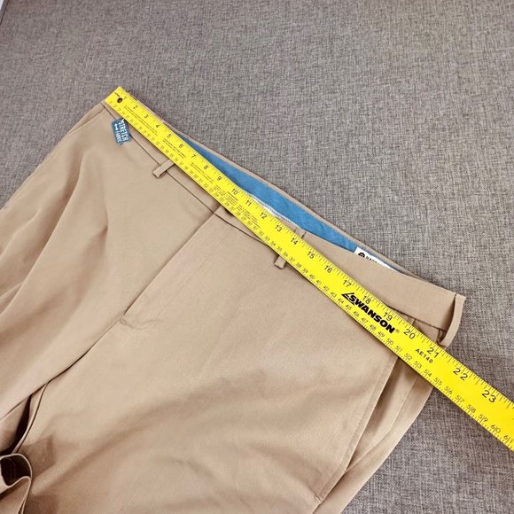 HAGGAR Clothing Mens Pants Khaki Straight Fit 42W X 30L Flex Stretch Flat Front - Picture 11 of 15